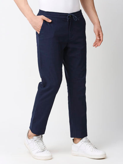 Thomas Scott Mens | Comfort | Slim Fit | Mid-Rise | Drawstring Closure | Solid | 4 Pockets | Woven | Chinos | Trouser (CCBT07_B