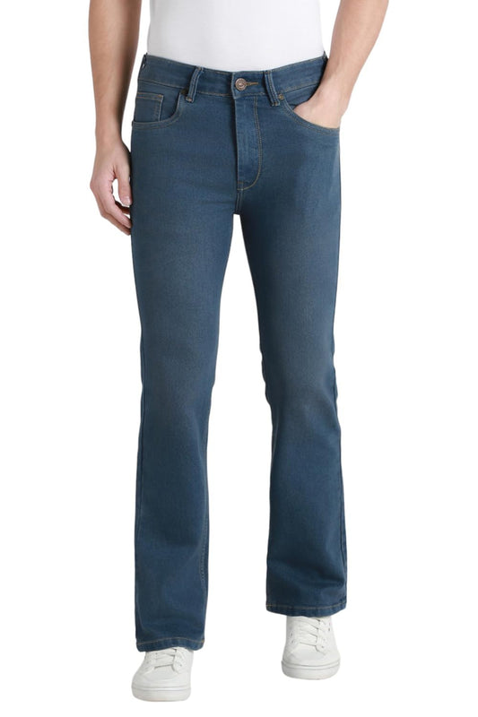 Dennis Lingo Mens | Mid Blue | Washed | Mid Rise | Boot Cut | Jeans