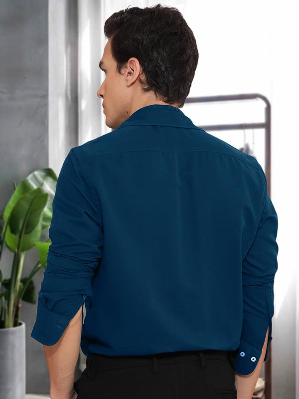 Tee Projekt Cotton Office wear Shirt|| Solid Shirt for Mens|| Casual Shirt for Men||Long Sleeve Spread Collar Shirt for Men Tea