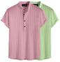 Deelmo Combo Of MenS Polyster Kurta With Mandarin Collar, Half Placket Buttons, Front Pocket | Half Sleeves | Soft & Breathable