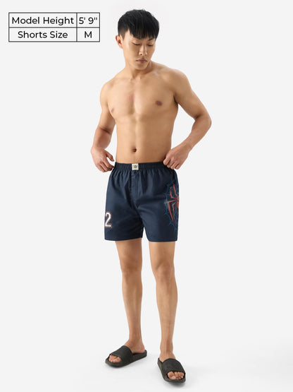 The Souled Store Official Spider-Man: 62 Men and Boys Navy Graphic Print Boxer Shorts Boxer Shorts for Mens Cotton Breathable C