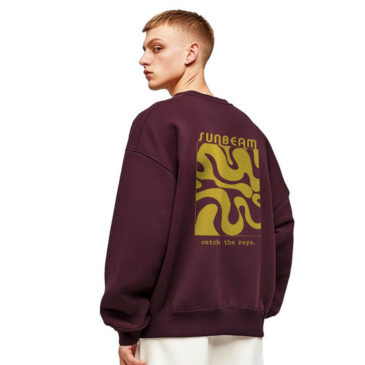Nobero MenS Polycotton Crew Neck Sweatshirt (1M-Twrs-C0757-Co_Midnight Plum1