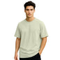 Nobero MenS Solid Oversized Fit T-Shirt (1M-Twts-R0039_Aloe Green