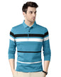 Eyebogler Polo Neck Striped Tshirt For Men