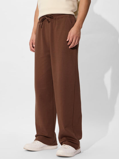 The Souled Store Tan Brown Men and Boys Cotton Blend Loose Fit Korean Joggers