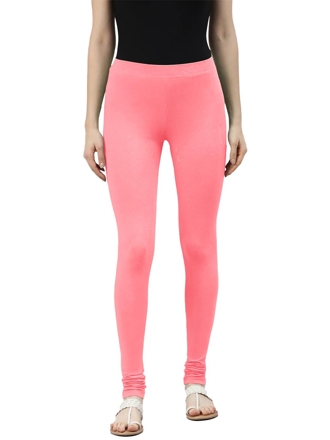 Lyra Premium Viscose Full Length Churidar Leggings For Women Peach
