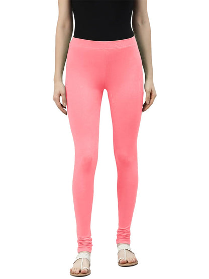Lyra Premium Viscose Full Length Churidar Leggings For Women Peach