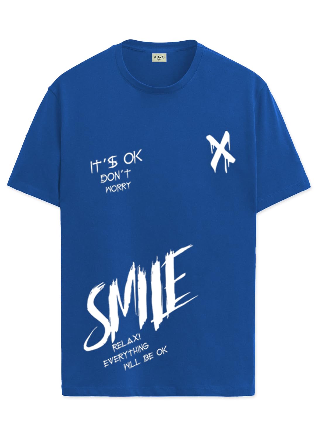 ADRO Mens Smile Printed Cotton T-Shirt_RN24-L2-SMILE-RB