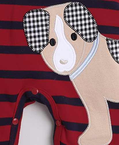 Bumzee Red Boys Half Sleeves Thigh Length Romper Age