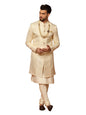 Kisah Kurta Sherwani Set For Men  Silk Blend Jacquard Textured Indo Western Kurta With Churidar | Designer Ethnic Outfit For Wed