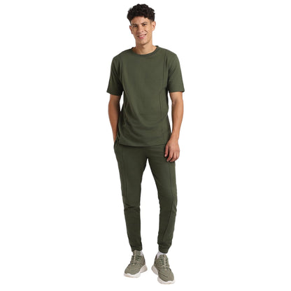 Nobero Green Hwak Co-Ord Set For Men | Super Soft And Comfortable Coord Set | Track Pants With Drawstring Waist For Perfect Fit