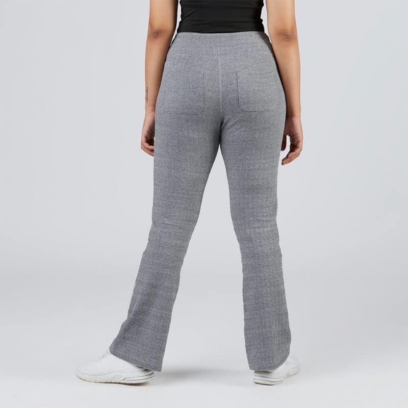 BlissClub Women Werk-It Flare Pants | High Rise| Wide Waistband | Lightweight & Breathable Cottonflex Fabric | 4 Pockets| Herrin