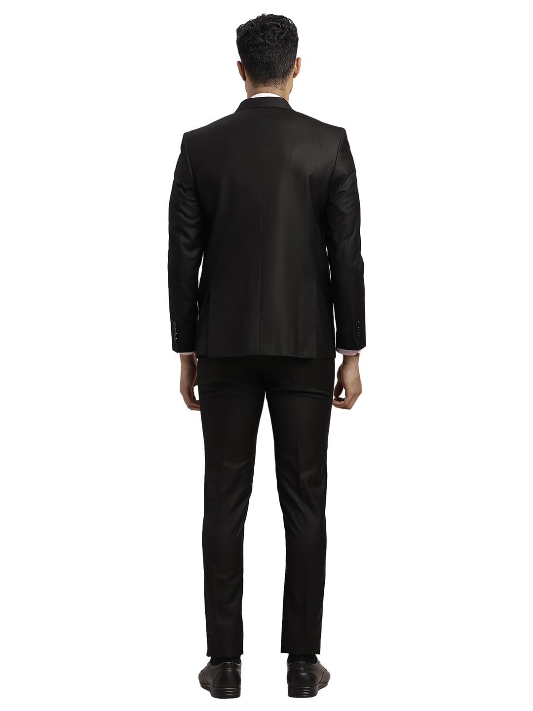 Turtle Men Polyviscose Tailored Fit Black Formal Suits (2 Piece)