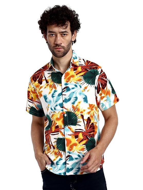 Greciilooks For Casual Stylish Printed Regular Fit | Men Formal Half Sleeve Shirt (Gl-Ms-6046_Multicolour