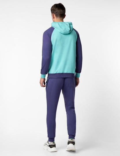 FYLTR Mens Colourblock Hoodie & Jogger Casual Co-ord Set - Raglan Sleeve Detail | Utility Side Pockets | Full Sleeve
