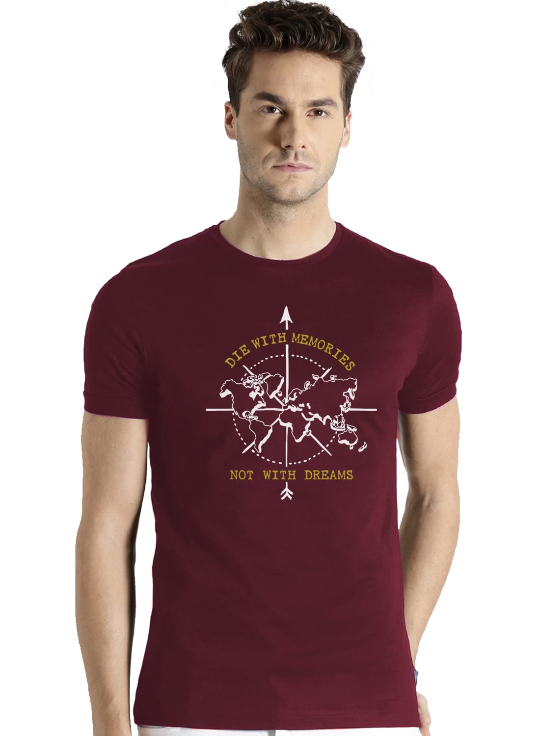 Adro Die With Memories Not With Dreams Mens Printed T-Shirt (L)