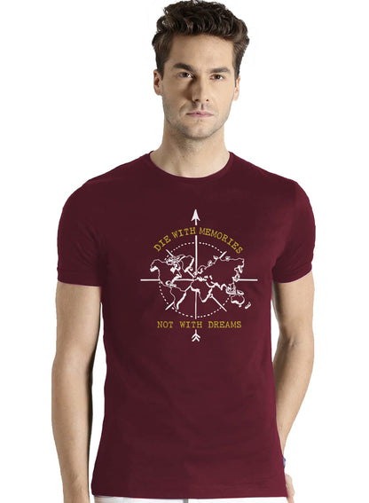 Adro Die With Memories Not With Dreams Mens Printed T-Shirt (L)