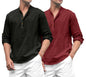 Royalscout Combo Of MenS Solid Cotton Blend Full Sleeve Straight Kurta Shirt (Pack Of 2) Black-Maroon