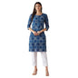 Fabindia WomenS Cotton Printed Regular Fit Kurta (1038195Indigo_Indigo