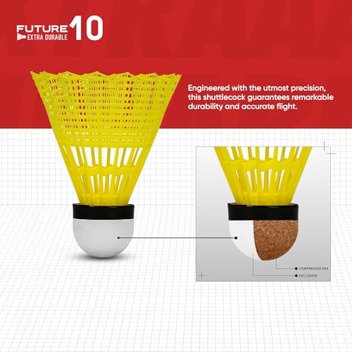 Li-Ning Future 10 Nylon Shuttlecock (Yellow, Pack Of 6)