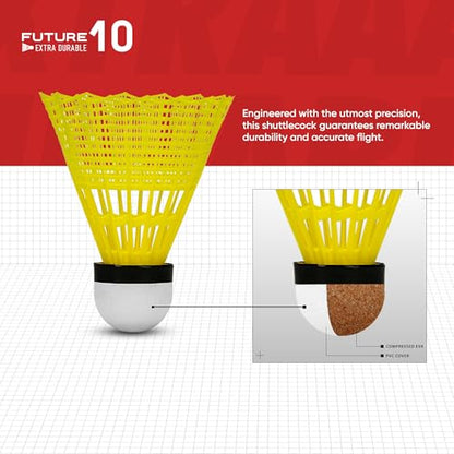 Li-Ning Future 10 Nylon Shuttlecock (Yellow, Pack Of 6)