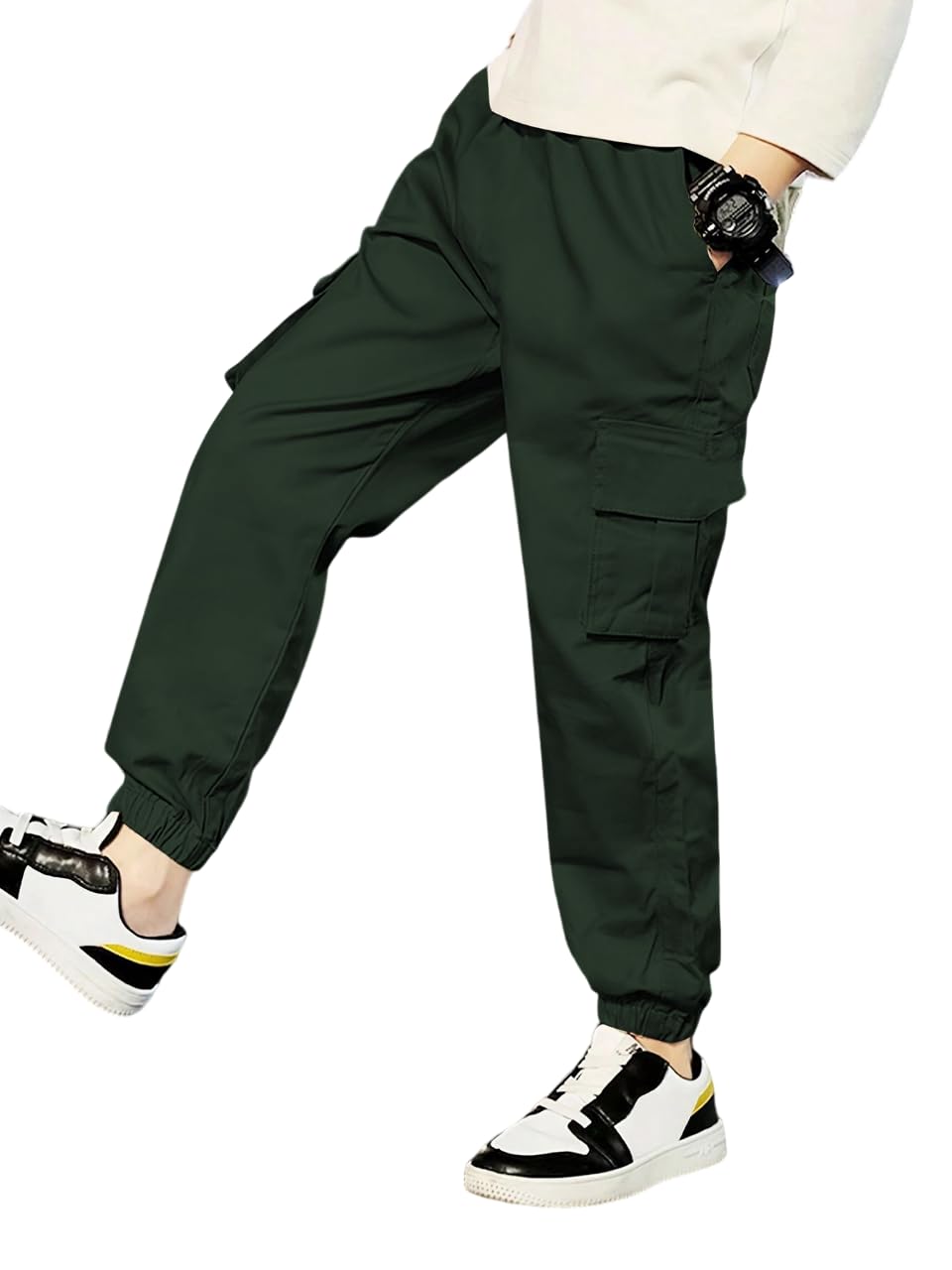 TAGAS Cargo for Boy| Boys Joggers| Cotton Pant |Boys cargotrouser| Green