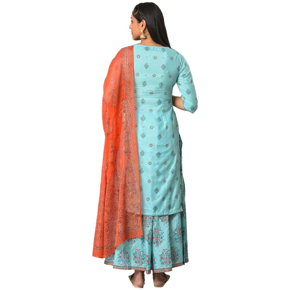 W for Woman Women Polyster Kurta & Culotte & Dupatta