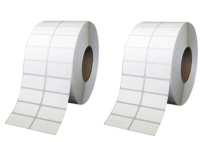 True-Ally 50X25 Direct Thermal Barcode Label Sticker - 2 X 1 Inch - 50Mm X 25Mm - 2 Ups - 2000 Labels Per Roll - White Self Adhe