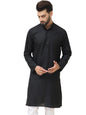 SOJANYA (Since 1958 Men's Cotton Blend Black Solid ONLY Long Kurta