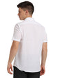 Turtle Men Cotton Linen White Solid Regular Fit Formal Shirt