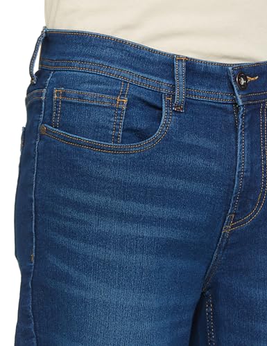 INKD Mens Contrast Stitch Stretchable Regular Fit Jeans