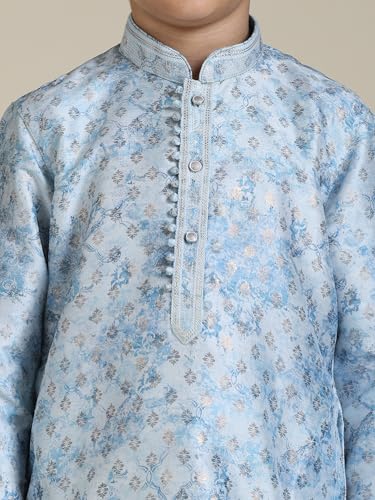 Manyavar Boys Art Silk Printed Kurta Pyjama Set (2Pcs)(4-5 Years)