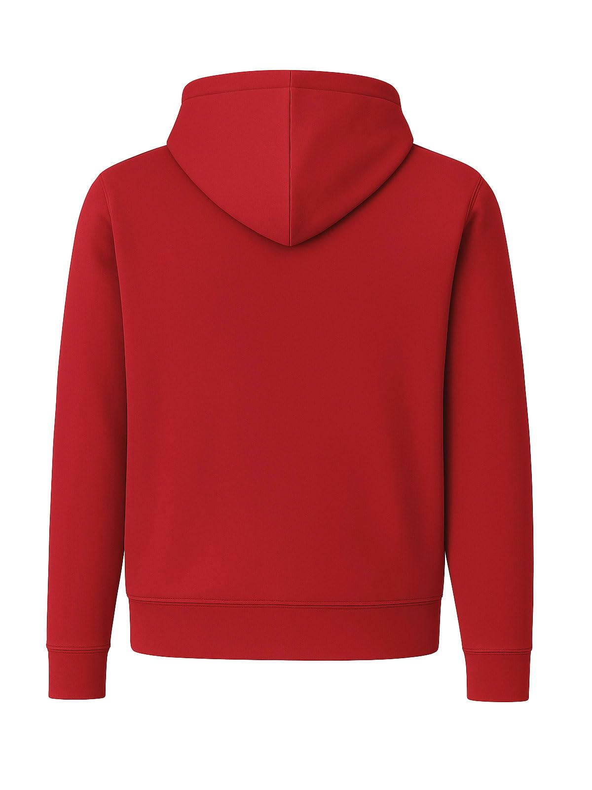 ADRO Men's Cotton Neck Hooded Sweatshirt (ZH24-PLN-RD_Red