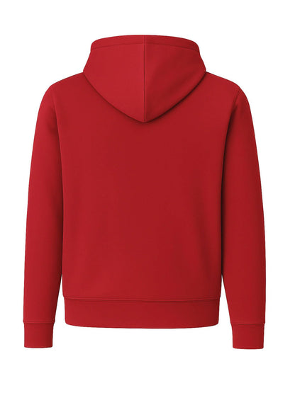 ADRO Men's Cotton Neck Hooded Sweatshirt (ZH24-PLN-RD_Red