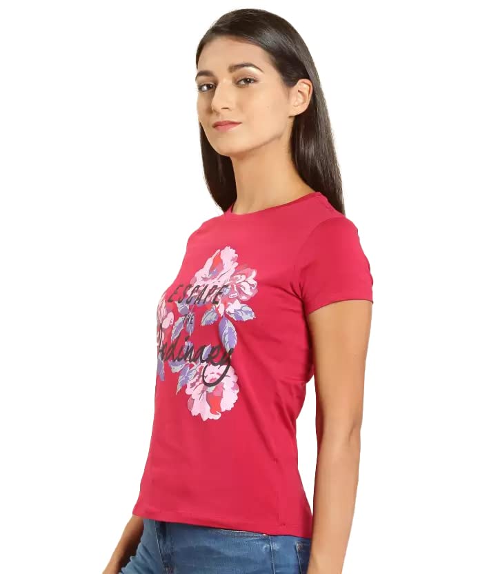 Lyra Pure Cotton Round Neck Printed T-Shirt For Women