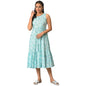 Aurelia WomenS Floral Printed Midi Blue Cotton Dress