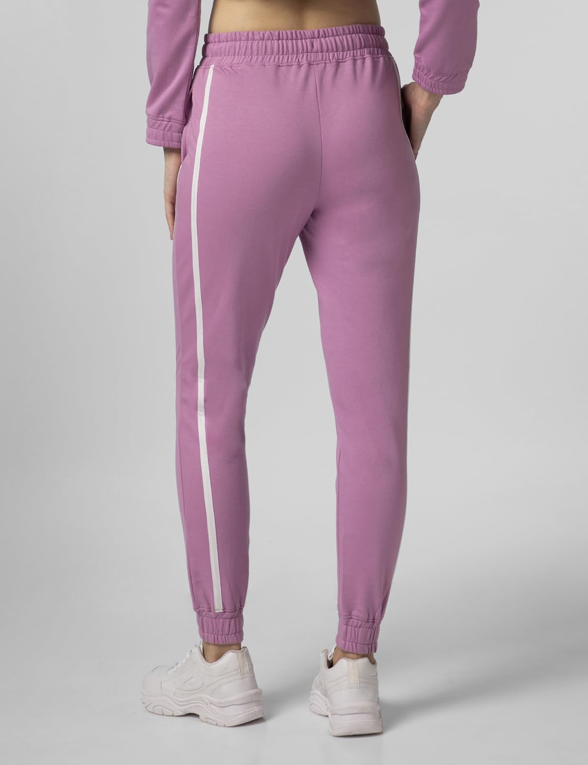 FYLTR Womens Joggers with Side Tape Detailing - Elasticated Waistband | Contrast Drwacord | Elastic Hem