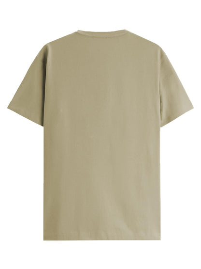 ADRO Mens Solid Regular Fit T-Shirt (RN24-BUL-BE_Beige