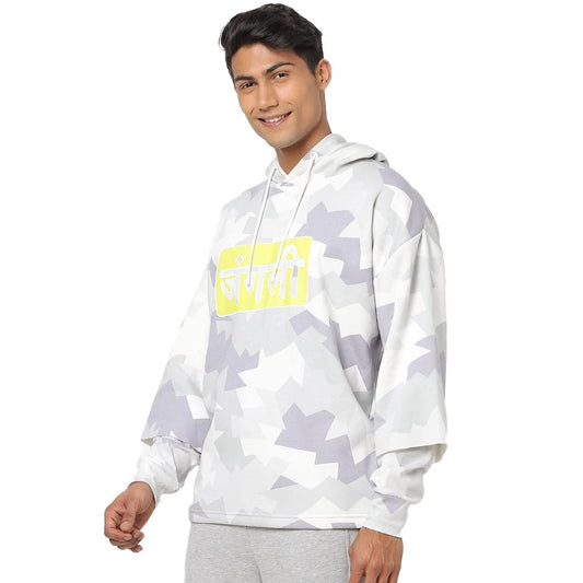 Bewakoof Mens Camouflage Oversized Fit Full Sleeve Fleece Hoodies