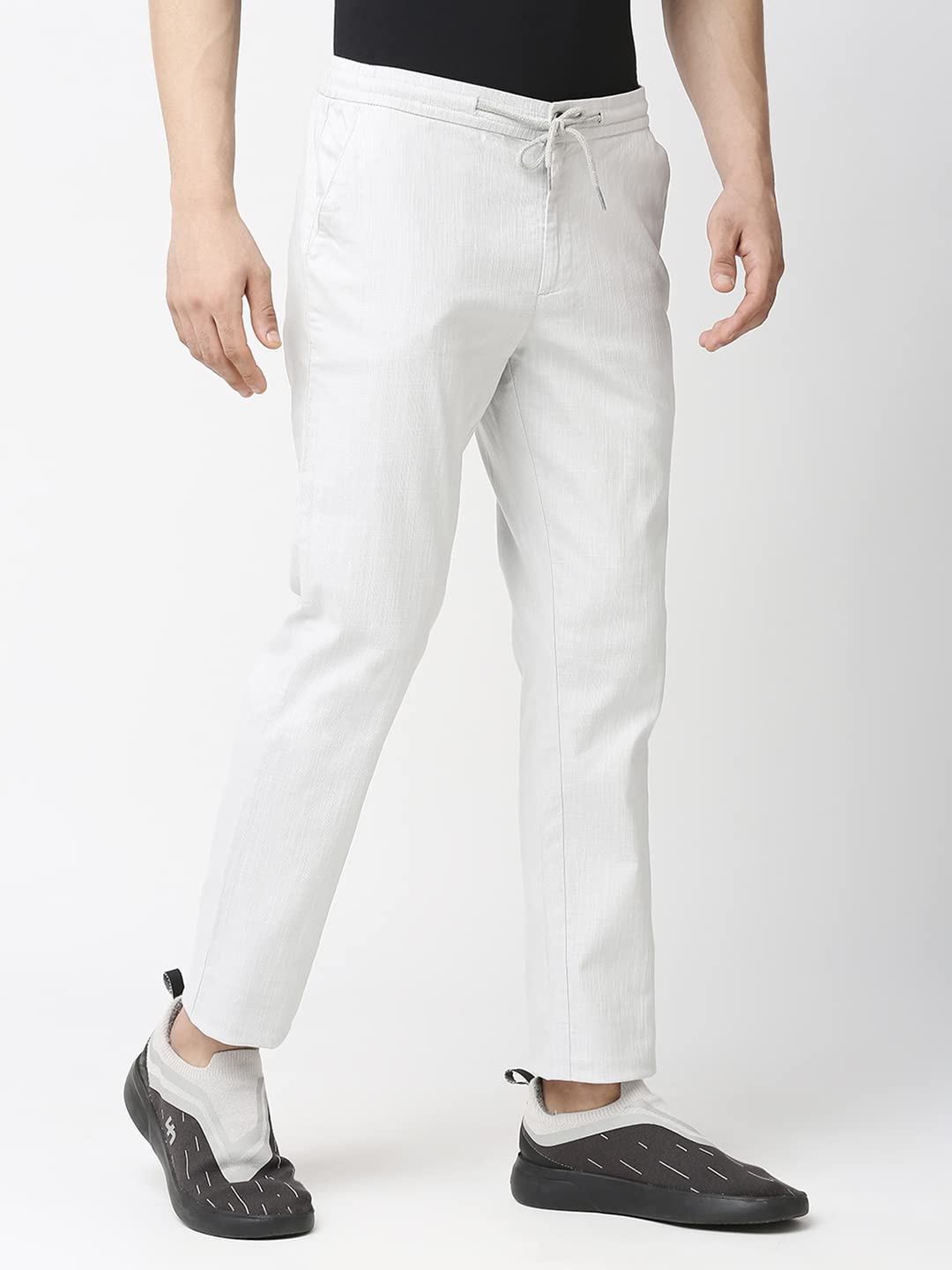 Thomas Scott Mens | Comfort | Slim Fit | Mid-Rise | Drawstring Closure | Solid | 4 Pockets | Woven | Chinos | Trouser (CCBT07_G