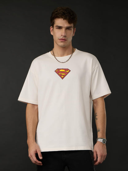 The Souled Store Superman: Force for Good Men and Boys Short Sleeves Round Neck Graphic Printed Cotton Oversized Lightweight Com
