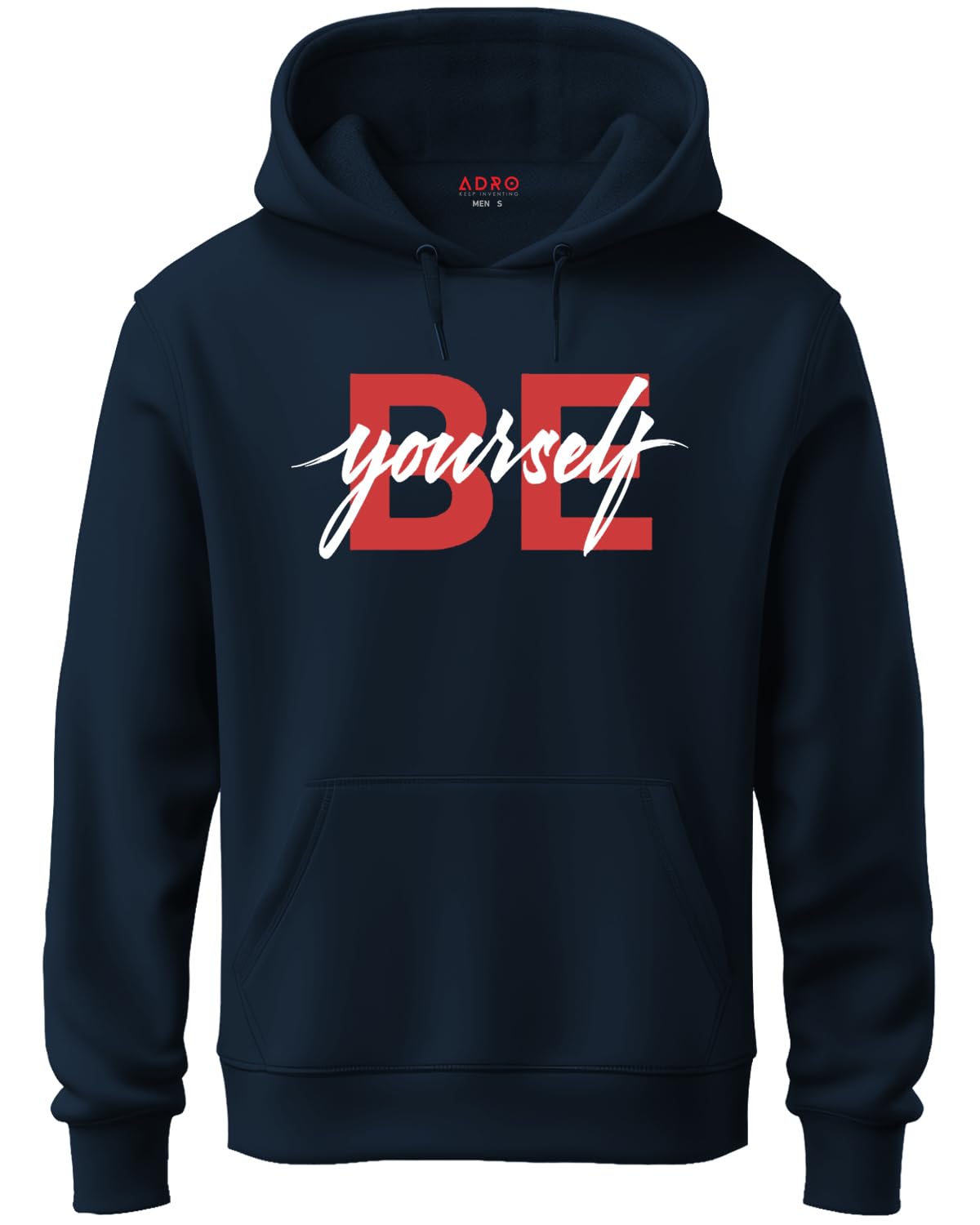 ADRO Men's Graphic Printed Cotton Hoodies (H21-M-BYO-NB_Navy)