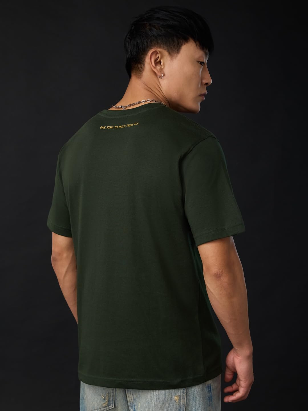 The Souled Store LOTR: One Ring Men and Boys Short Sleeves Round Neck Graphic Printed Cotton Relaxed Fit Lightweight Comfortable