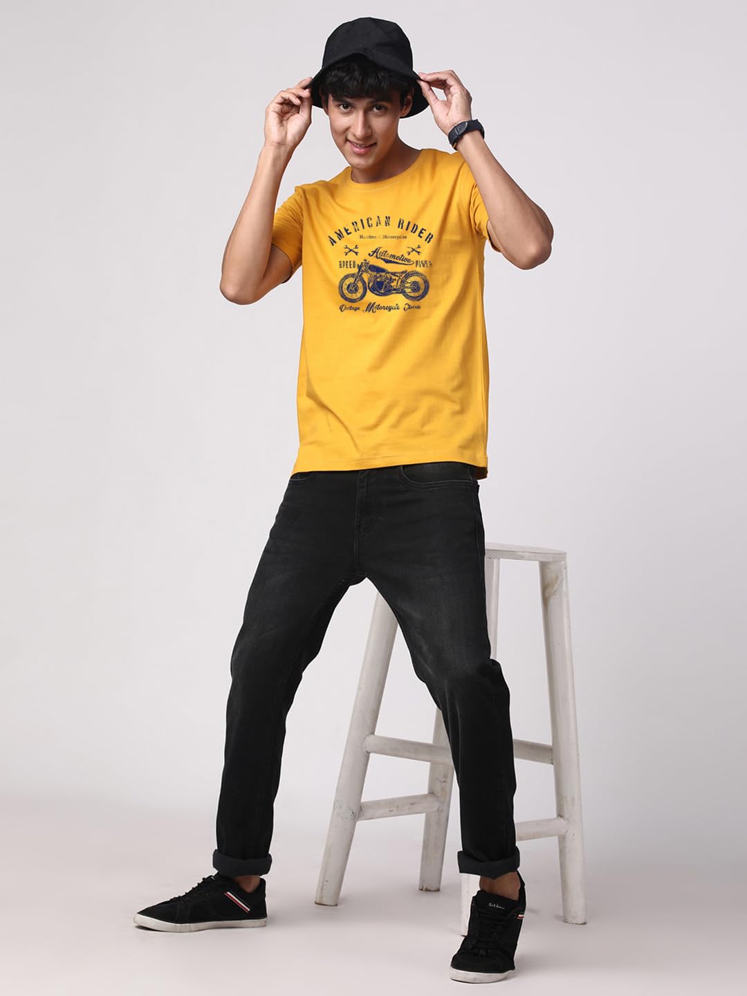 ADRO Men's Regular Fit T-Shirt (RNR-M-AME-MU)