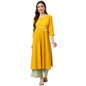 Idalia Womens Ethnic Wear Sage Green And Mustard A-Line Cotton Kurta With Palazzo Set For Women Fashion
