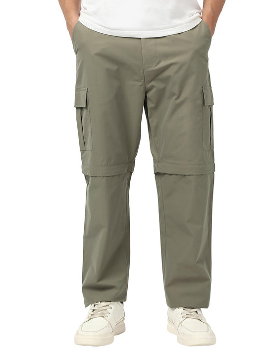 Bewakoof Mens Solid Regular Fit Poly Spandex Pant_659630_Grey_30