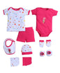 Bumzee Baby Girls Cotton Half Sleeves Gift Set Baby Pink & White - 0-3 Months (Peb10580-Bpk)