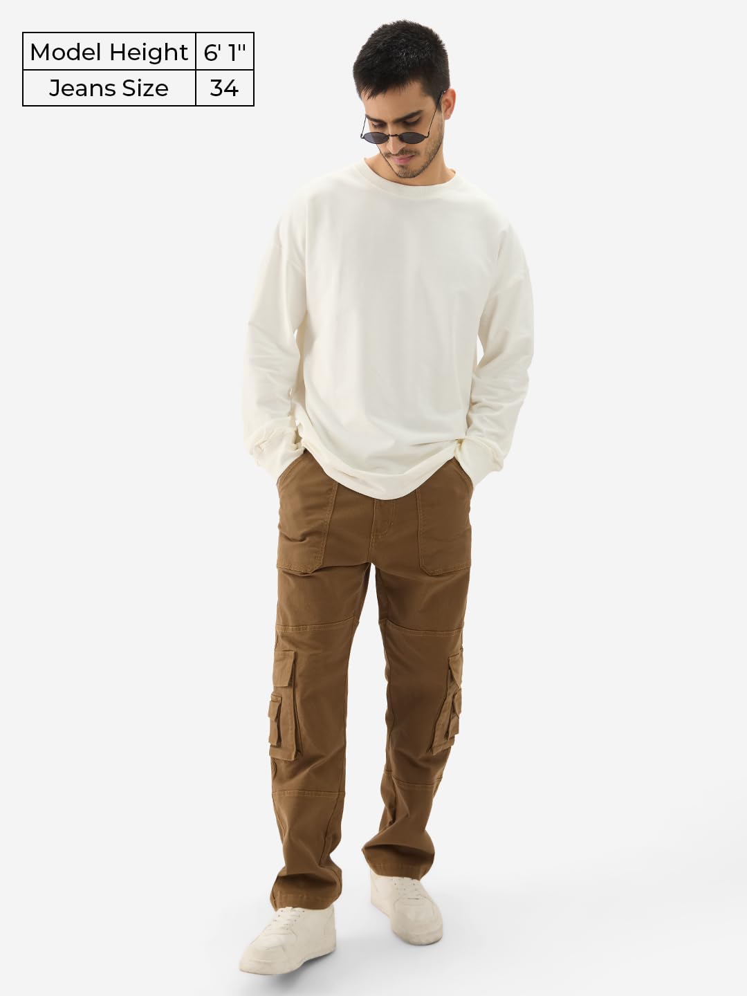 The Souled Store Solids: Rustic Men and Boys Straight Fit Cargo Pants Brown Jeans for Men Regular Fit Mens Trousers Casual Style