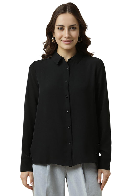 Allen Solly Women Regular Fit Solid Formal Full Sleeve Shirt