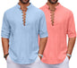 ROYALSCOUT Mens Stylish Casual Kurta Pack of 2 | Mandarin Collar Half Sleeve Ethnic Kurta | Cotton Polyester Blend Fabric, Fest